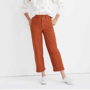 Madewell Slim Emmett Wide Leg Crop Burnt Orange Size 29